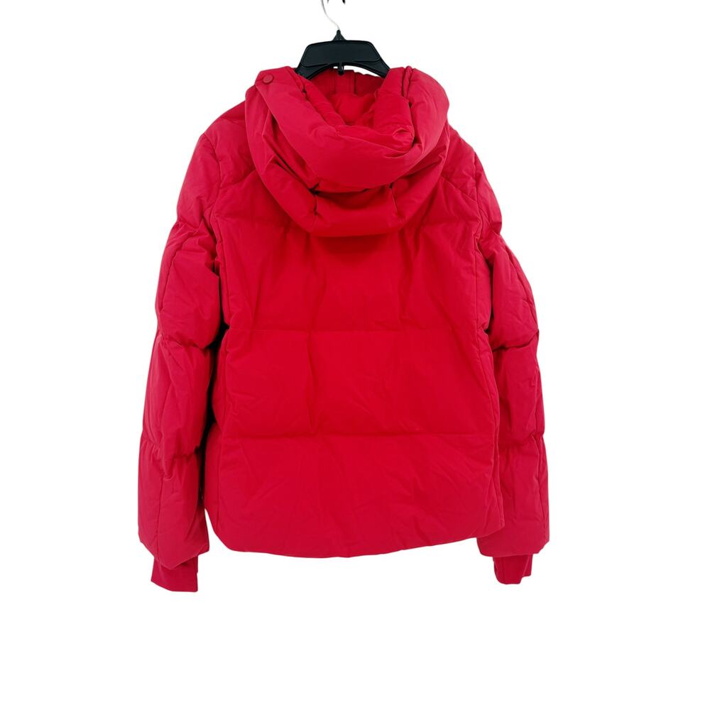 REISS Thea Short Puffer Jacket NEW Size S Red Quilted Hoodie $565 Coat Winter - Picture 14 of 16